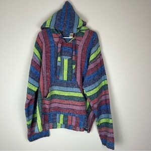 Mexican Baja Muli-Color Stripe Unisex Hoodie